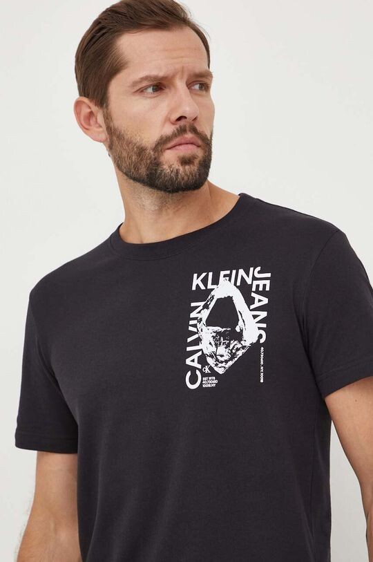 

Хлопковая футболка Calvin Klein Jeans, черный