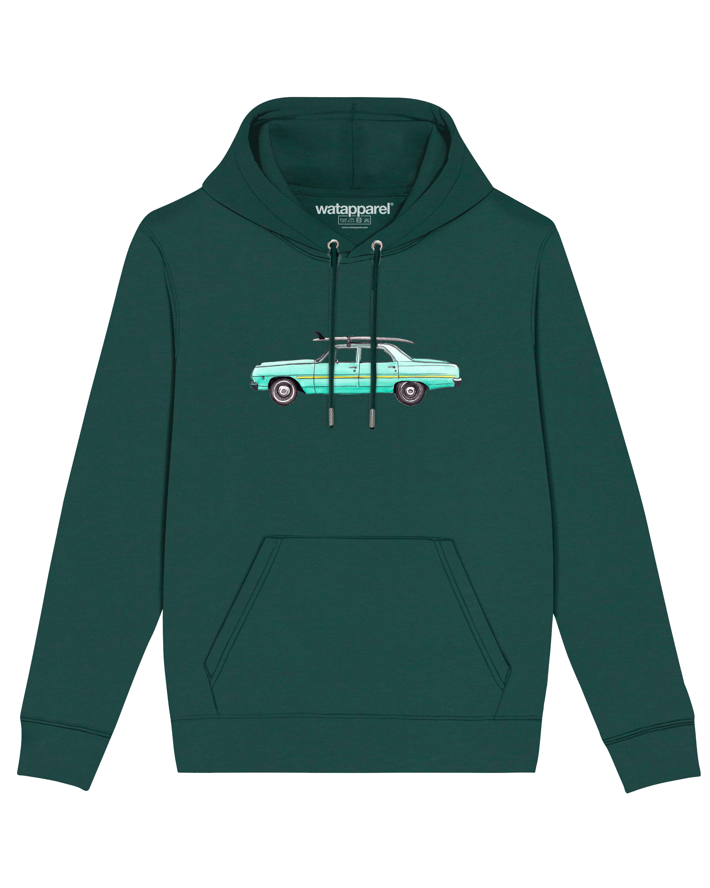 Толстовка wat? Apparel Surf Car, цвет Glazed Green цена и фото