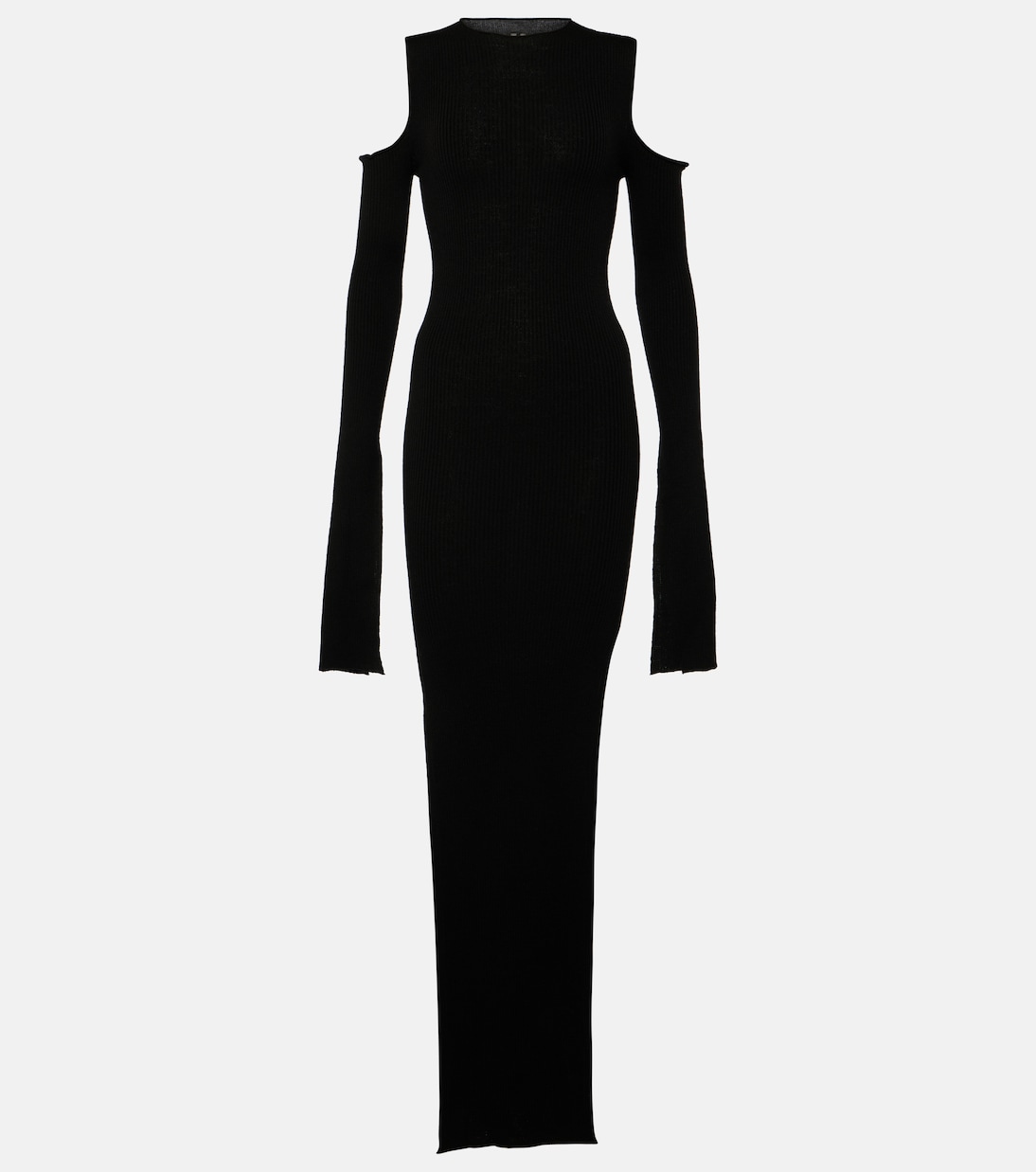 Вязаное платье макси из натуральной шерсти Rick Owens, черный