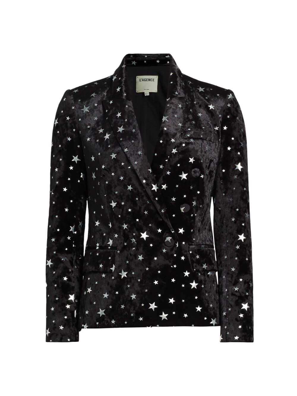 

Kenzie Velvet & Metallic Star Blazer L'AGENCE, черный