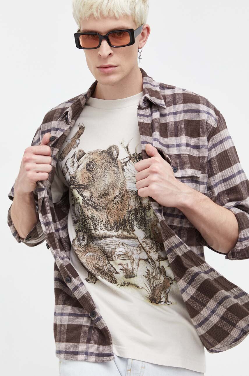 

Рубашка из хлопка Abercrombie & Fitch, коричневый