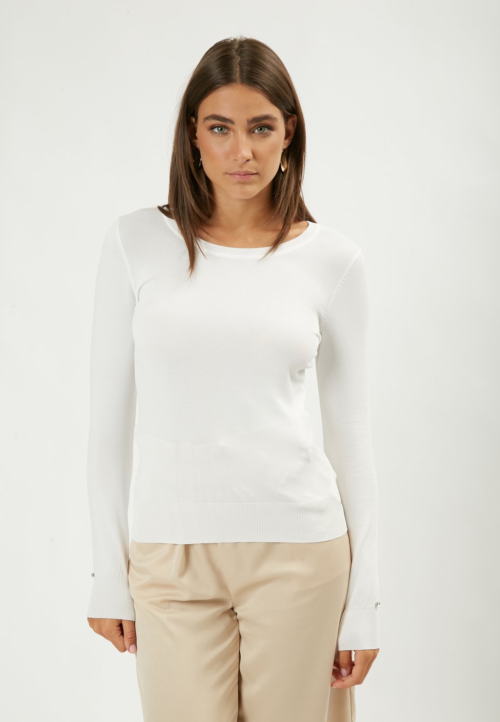 Вязаный свитер CREW NECK INFLUENCER, цвет white