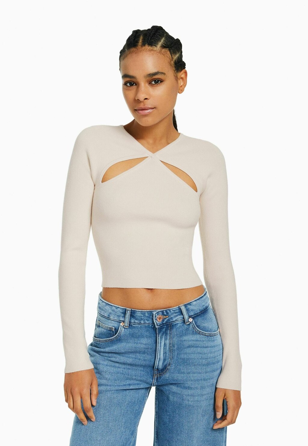 

Свитер Bershka, бежевый