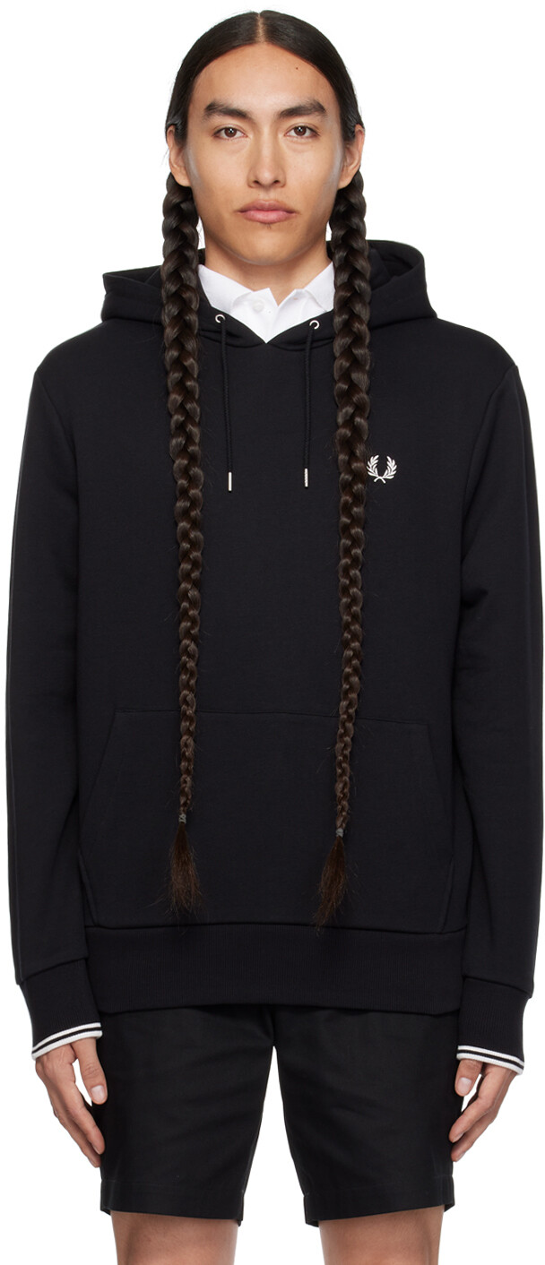 

Черный худи с капюшоном Fred Perry