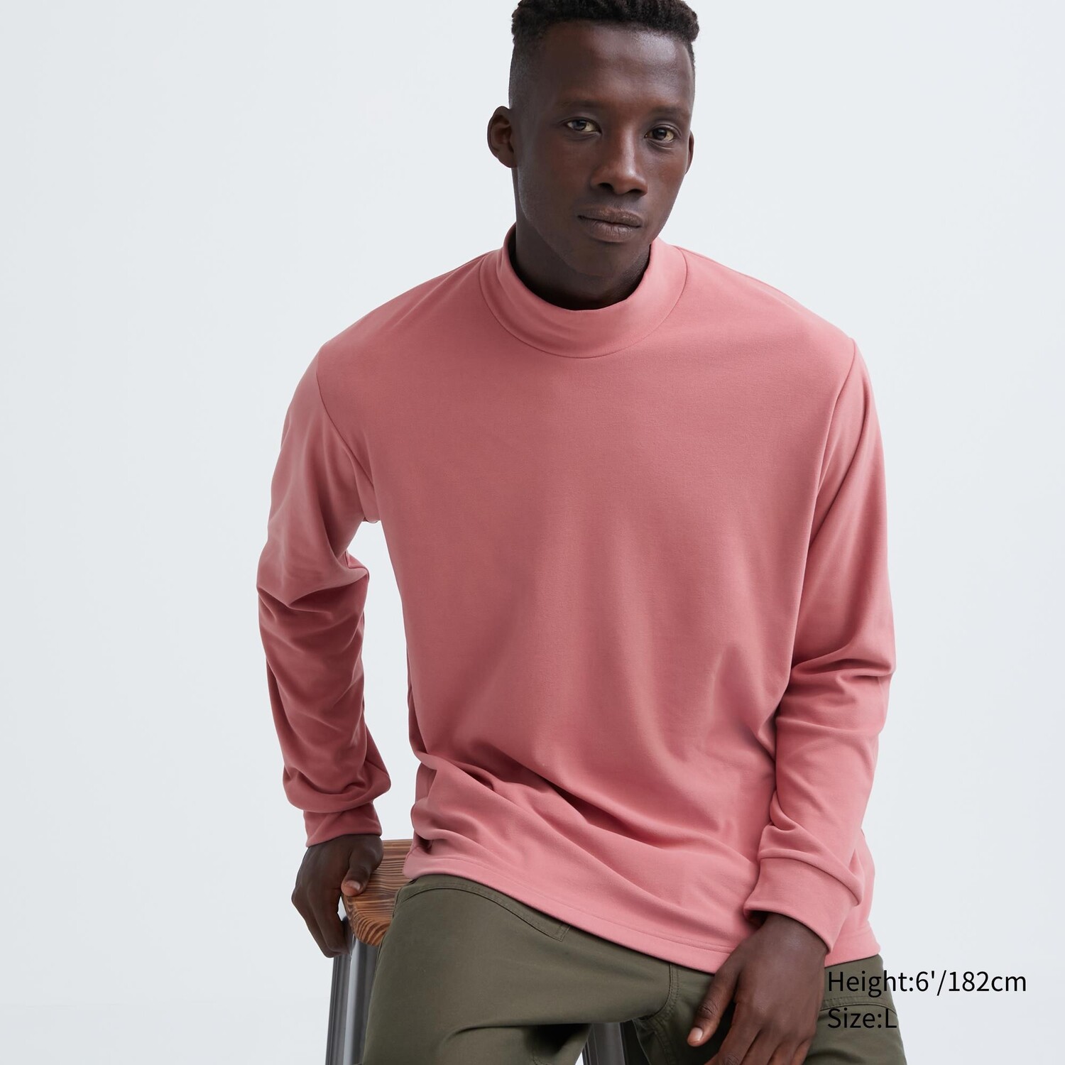 

Футболка Uniqlo с воротником-стойкой, розовый
