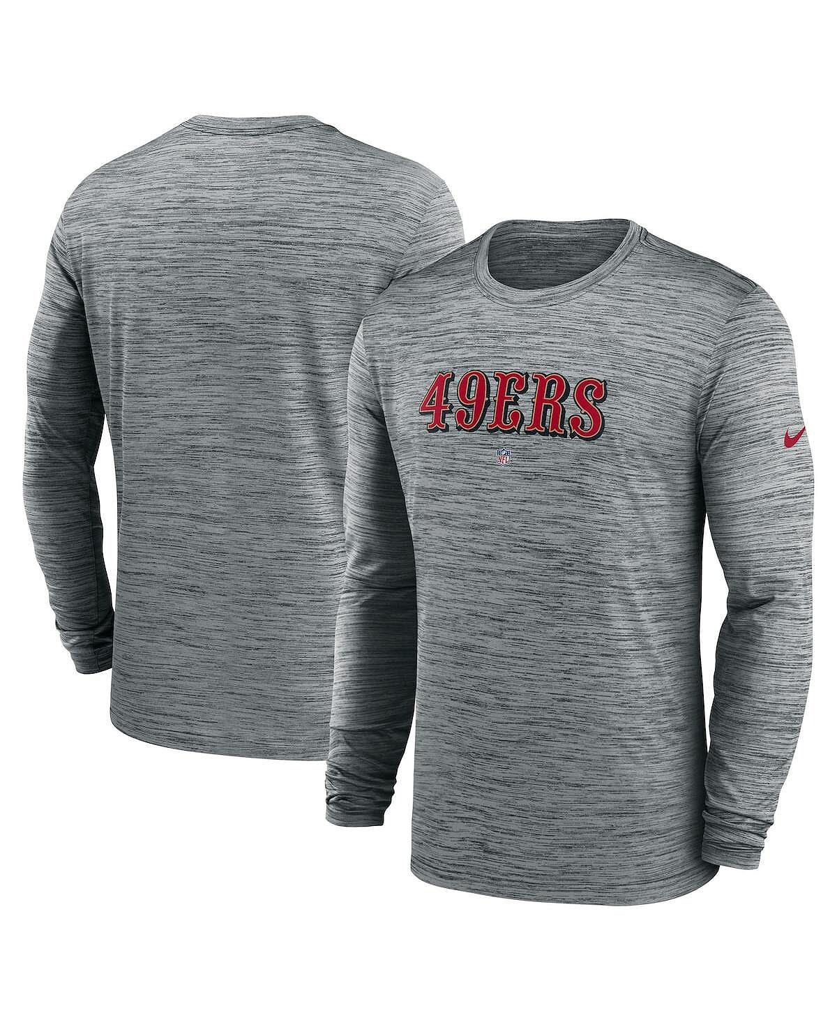 

Мужская футболка серого цвета с длинным рукавом San Francisco 49ers Sideline Team Velocity Performance Nike