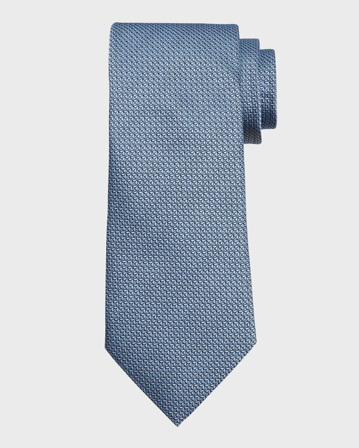 

Мужской шелковый галстук с микрогеометрическим узором ZEGNA, цвет Bright Blue