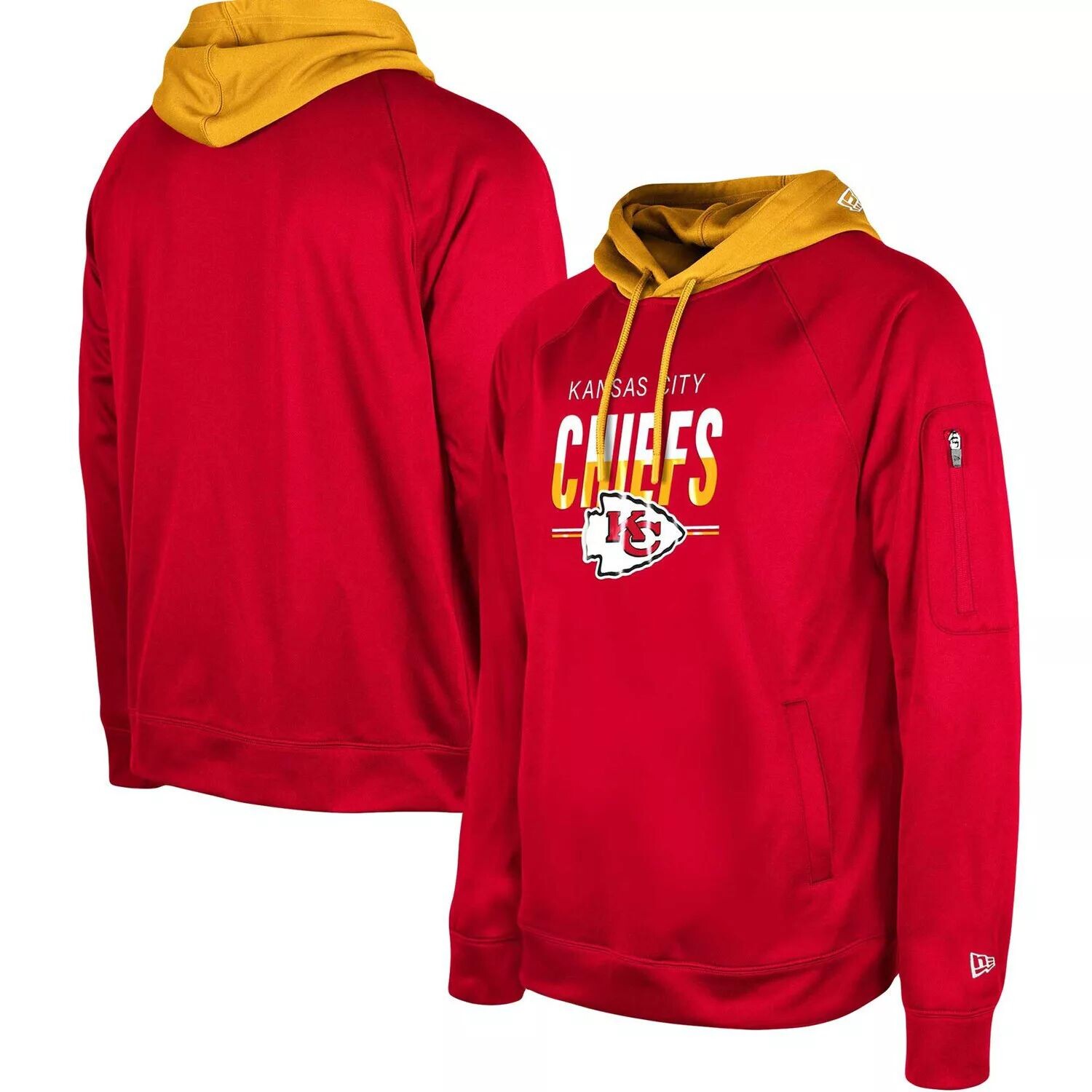 

Мужской красный пуловер с капюшоном Kansas City Chiefs 2023 NFL Training Camp реглан New Era