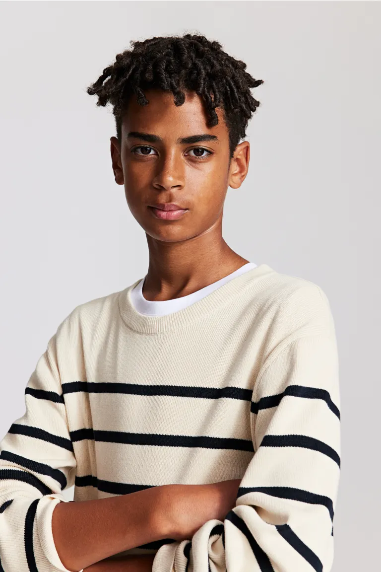 

Свитер тонкой вязки из хлопка H&M, белый