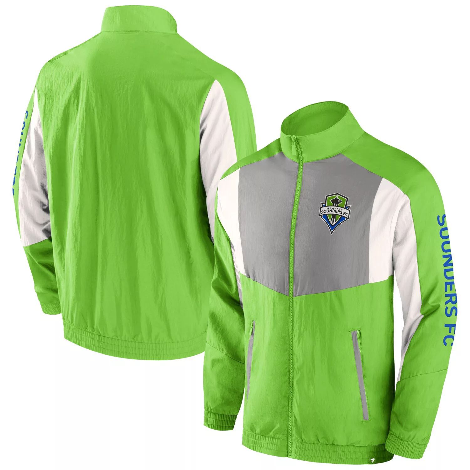цена Мужская фирменная спортивная куртка Rave Green Seattle Sounders FC Net Goal с молнией во всю длину и регланом Fanatics
