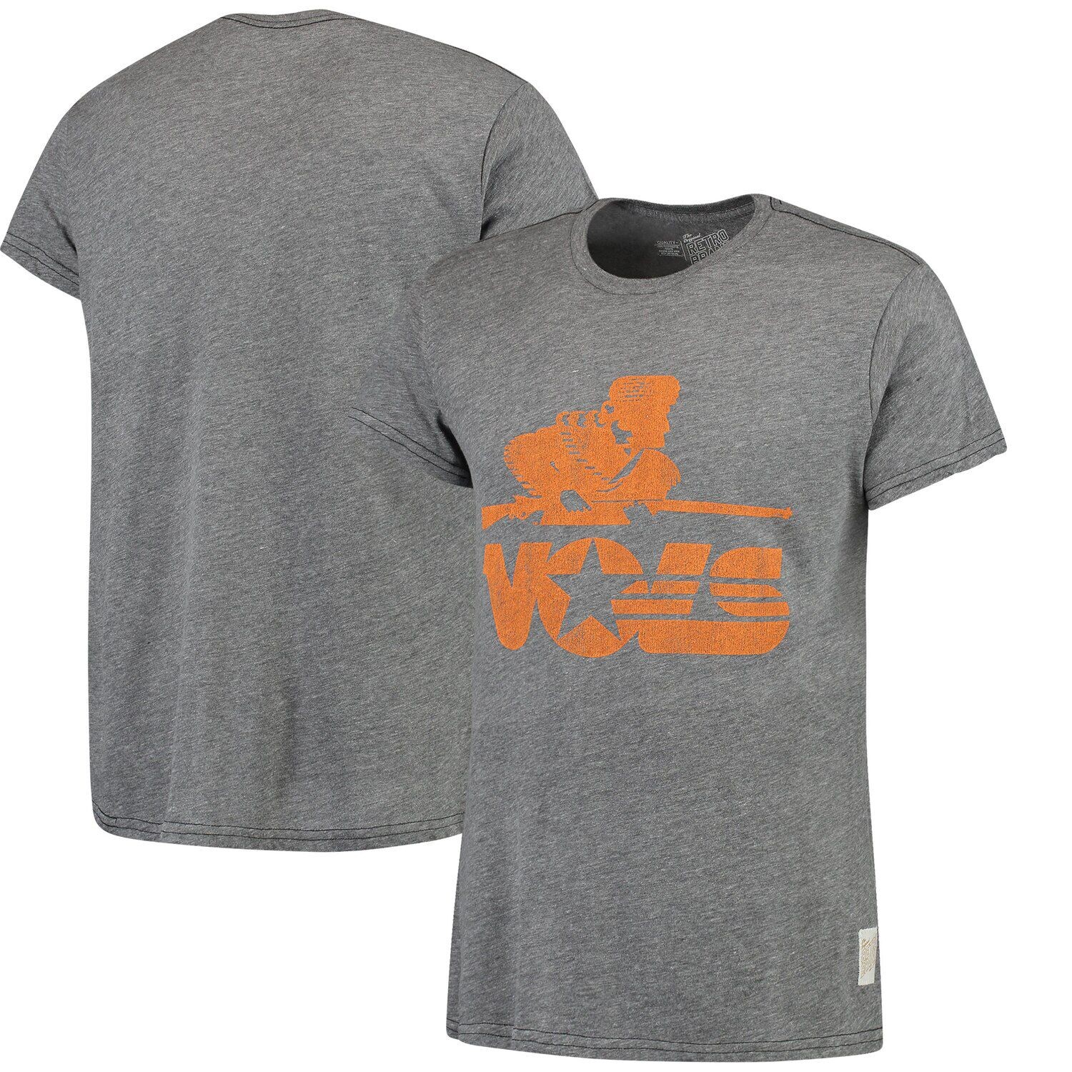 

Мужская оригинальная брендовая ретро-серая футболка Tennessee Volunteers Vintage Musketeer Tri-Blend