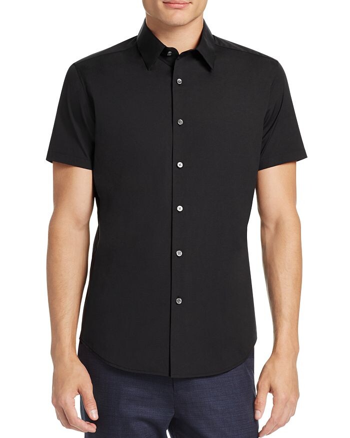 

Рубашка Sylvain Wealth Slim Fit с коротким рукавом на пуговицах Theory