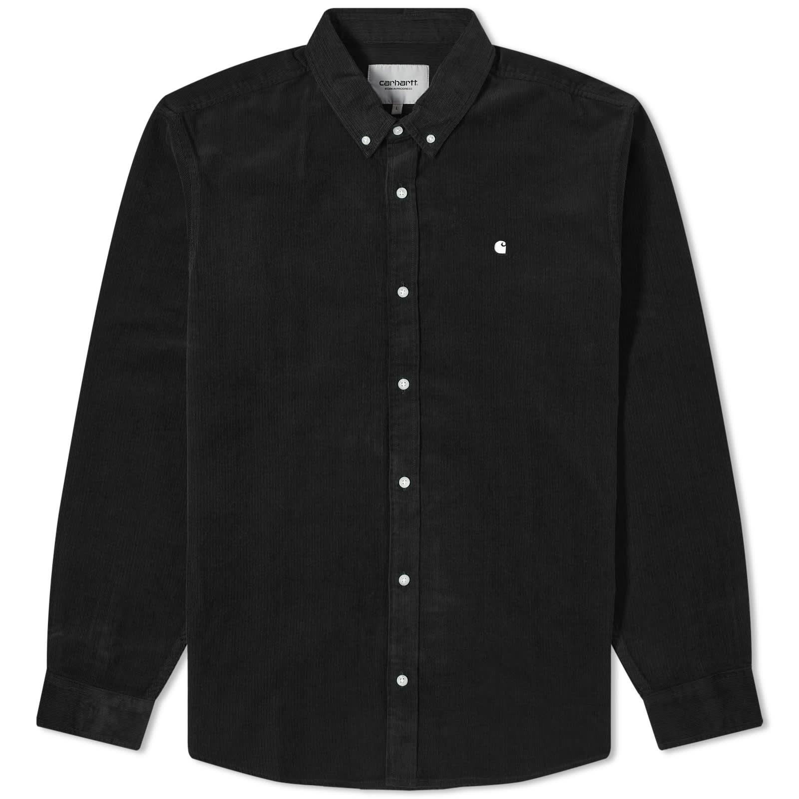 Рубашка Carhartt Wip Madison Fine Cord, цвет Black & Wax