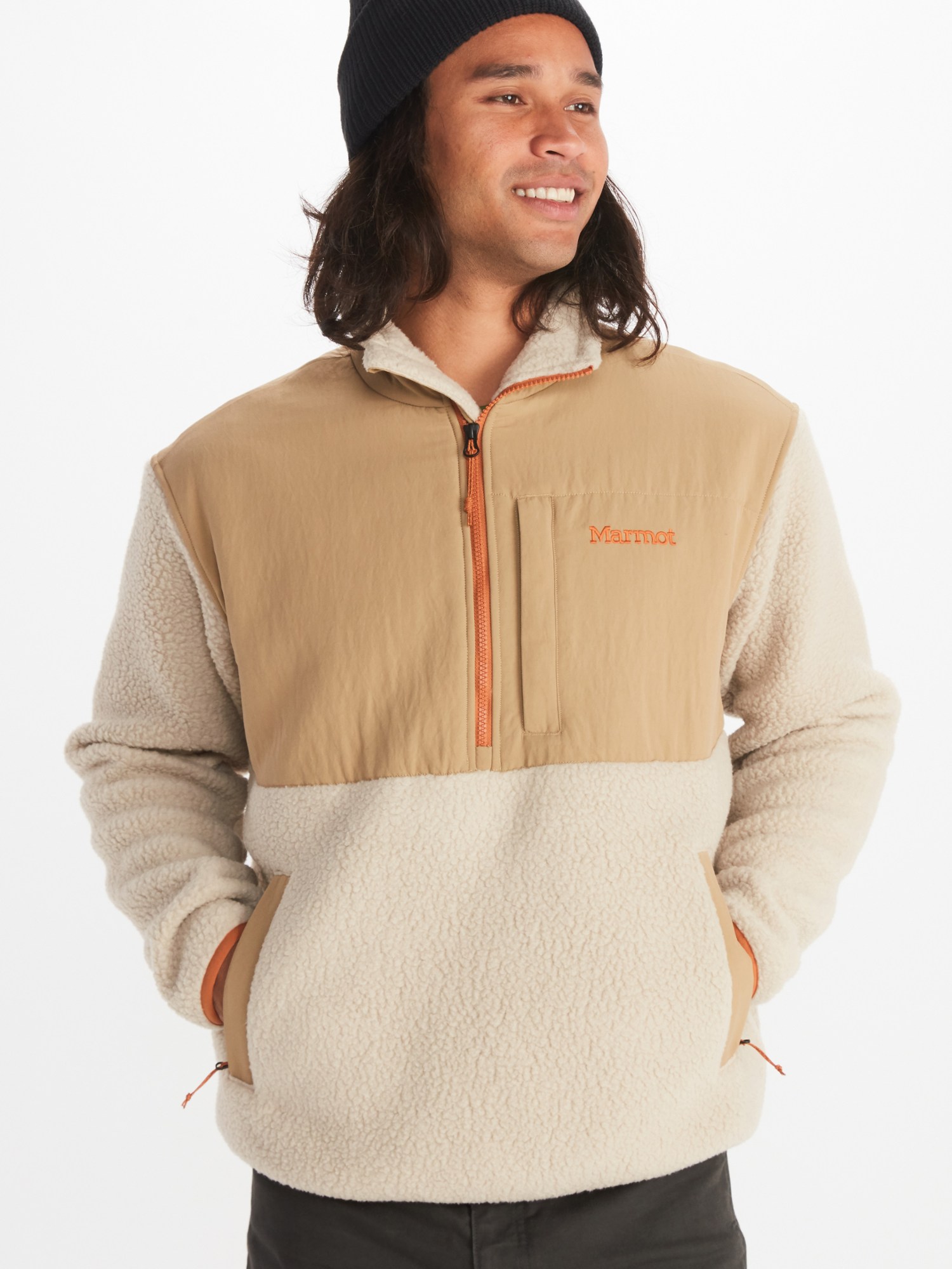 Флисовый пуловер Wiley Polartec с молнией до половины - мужской Marmot, коричневый