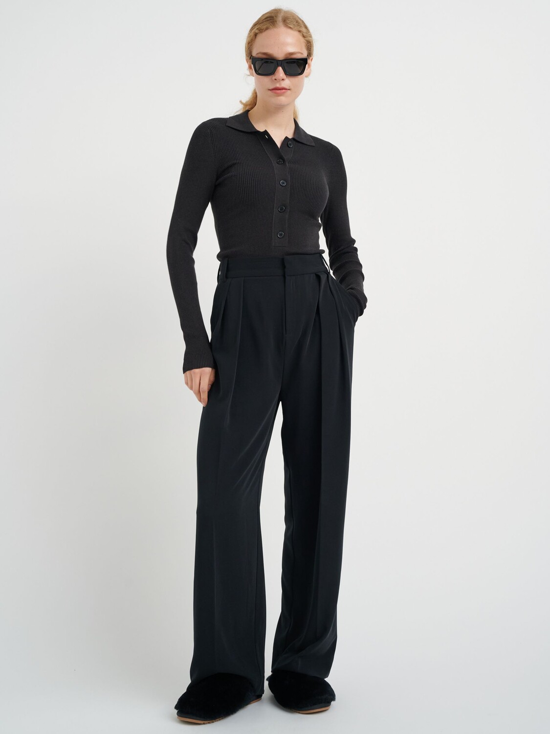 

InWear Natalya Широкие брюки со складками, черные, Черный