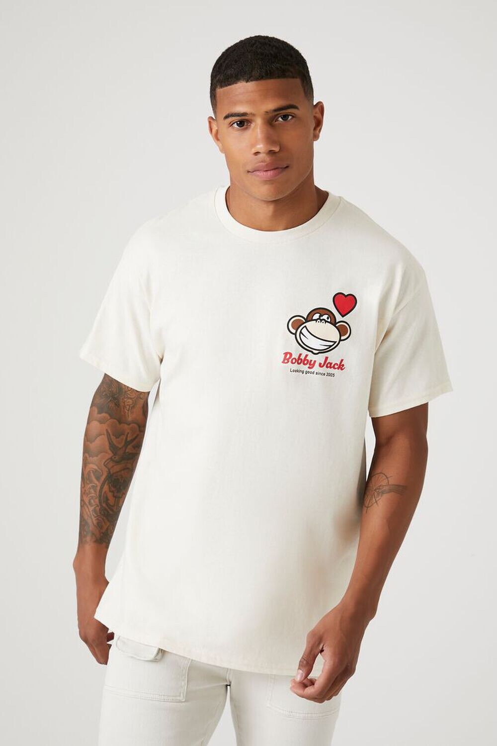 

Футболка с рисунком Bobby Jack Forever 21, кремовый, Бежевый