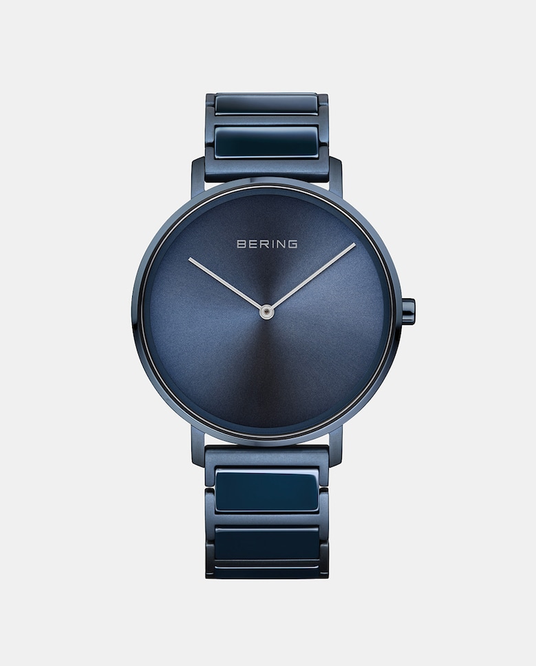 Классические мужские часы из стали и керамики 18539-797 Bering, синий rng фитн браслет r4 темно синий
