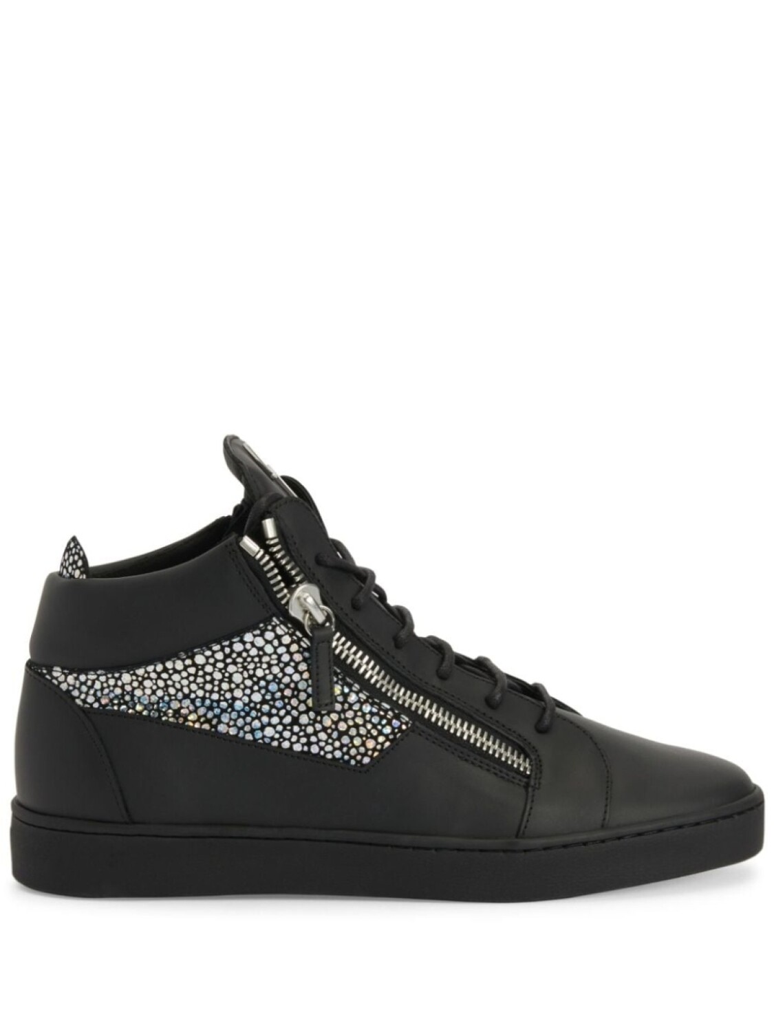 

Кроссовки Giuseppe Zanotti Frankie Logo-plaque, черный/серебристый