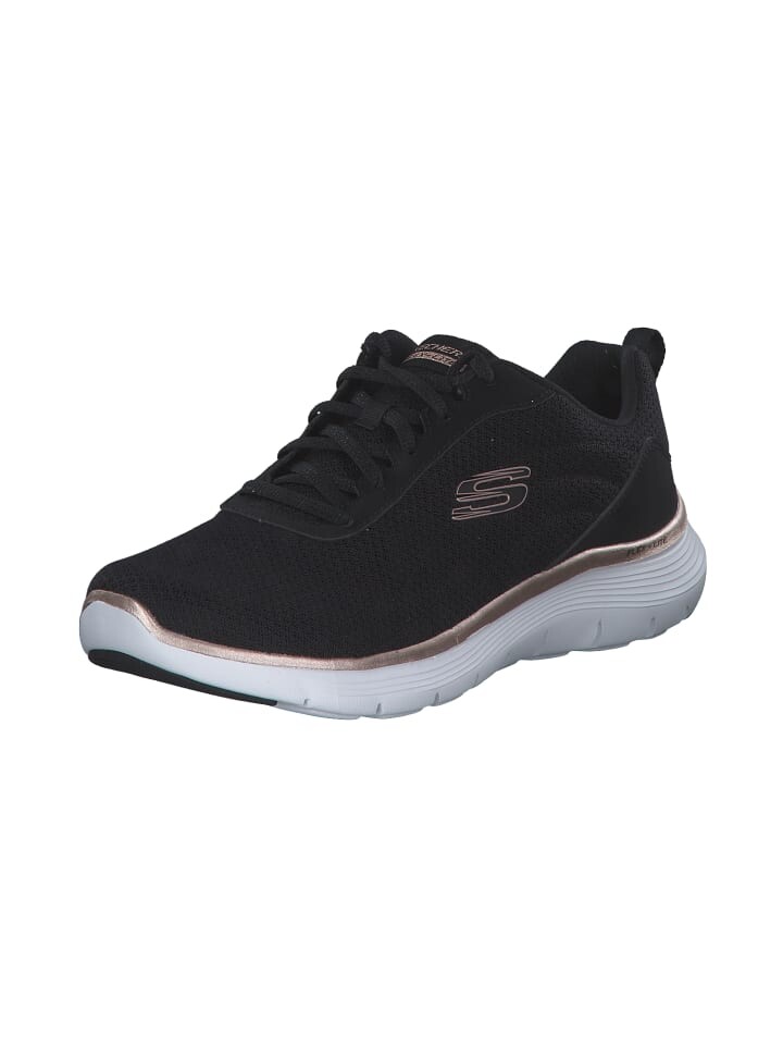 

Элегантные туфли на шнуровке Skechers, цвет black mesh/rose gold trim