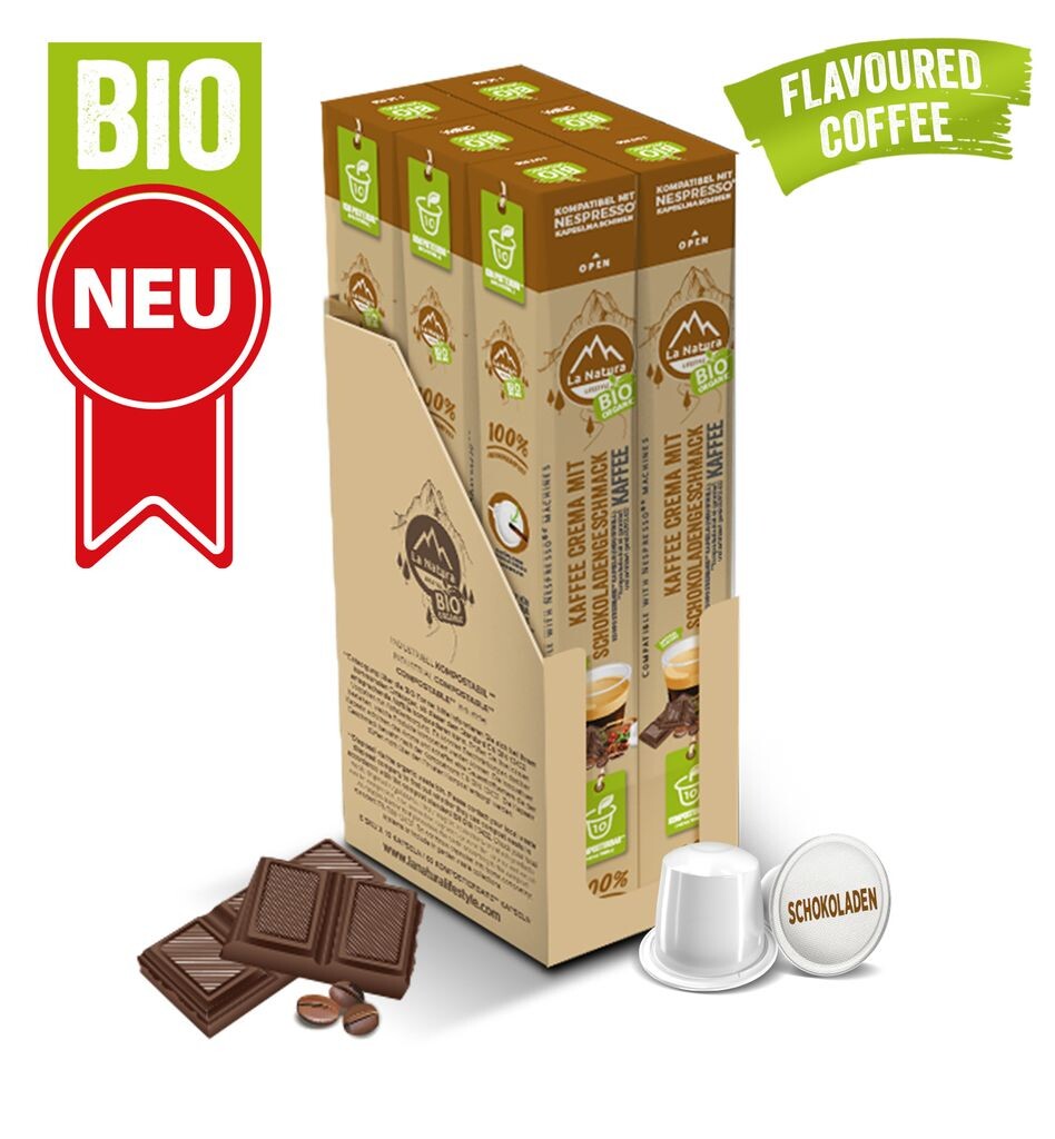 

Crema Chocolate Coffee - 60 кофейных капсул | La Natura Lifestyle Органический 306г | биологический | Совместимость с Nespresso*³ Functional Food