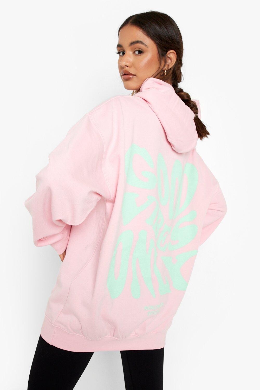 

Худи оверсайз good vibes only Boohoo, розовый