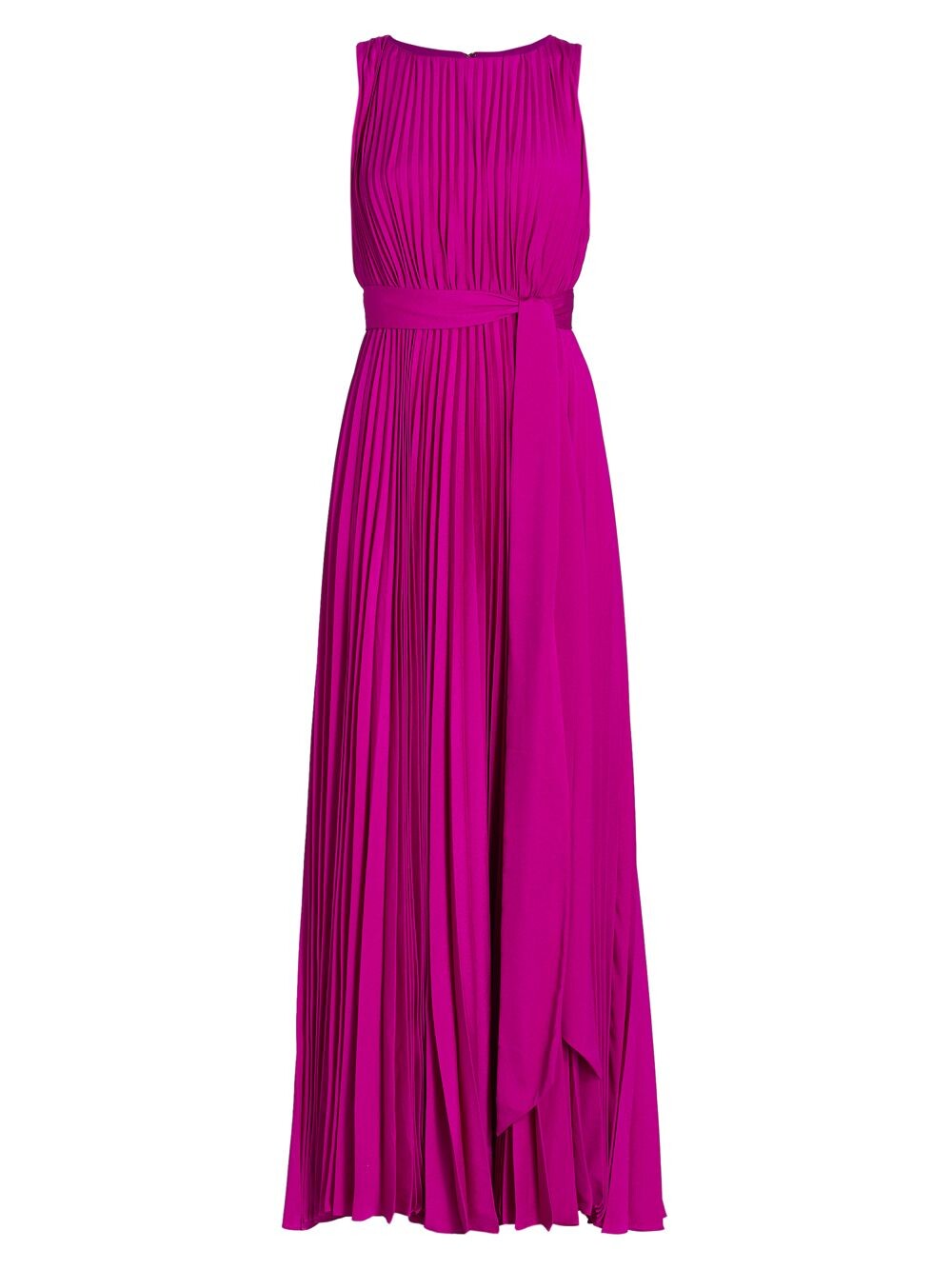 

Плиссированное макси-платье без рукавов с поясом Badgley Mischka