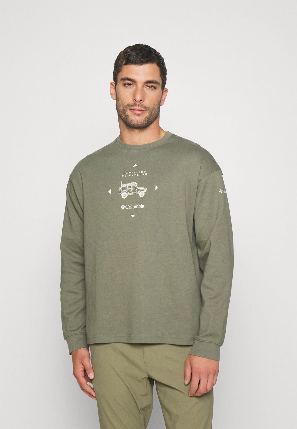 

футболка с длинным рукавом DUXBURY RELAXED TEE Columbia, каменно-зеленый/графика Overlander