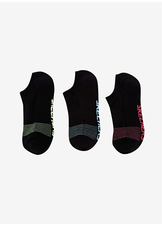 

Комплект из 3 простых однотонных черных женских носков Skechers
