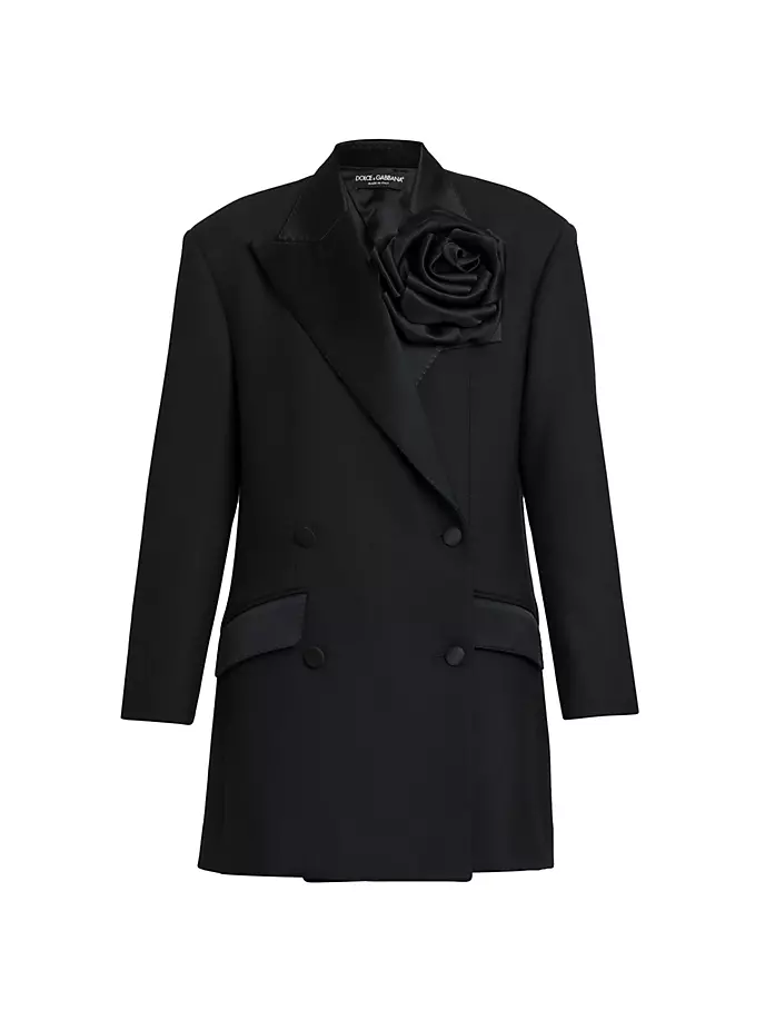 

Шерстяной смокинг с цветочным узором Dolce&Gabbana, цвет nero