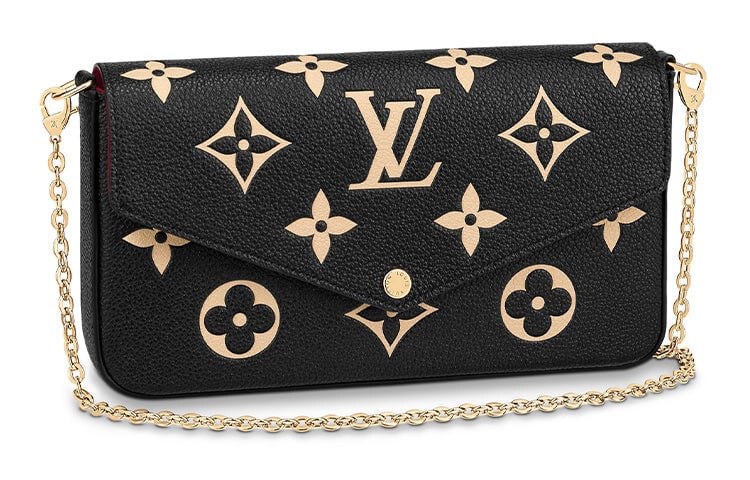 

Сумка кожаная Louis Vuitton на одно плечо с монограммой, черный / кремовый / белый