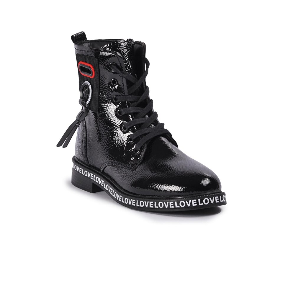 7085 Черные женские лакированные ботинки Ayakmod ботинки женские лакированные черные