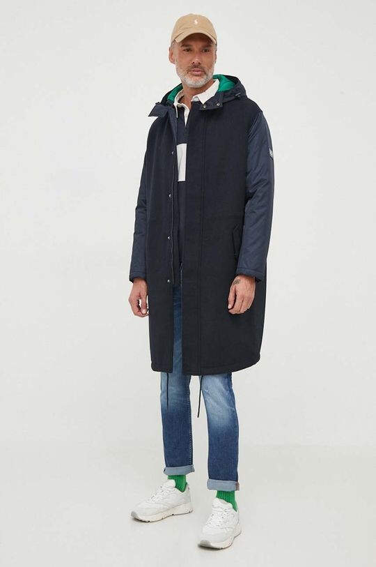 

Пальто из смесовой шерсти Armani Exchange, темно-синий