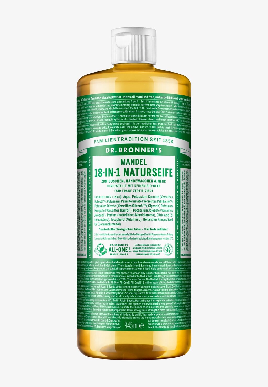 

Гель для душа 18-IN-1 LIQUID SOAP ALMOND Dr. Bronner´S