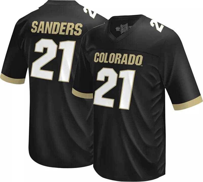 

Мужская Retro Brand Футболка Colorado Buffaloes Шайло Сандерс № 21, черная реплика, футбольная майка