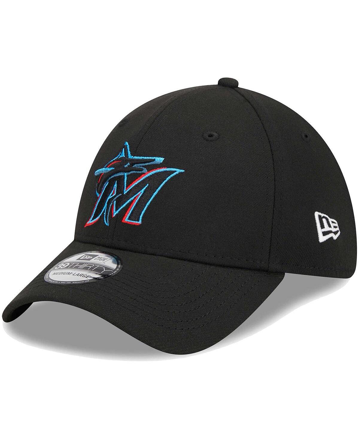 

Мужская черная гибкая кепка с логотипом Miami Marlins 39THIRTY New Era