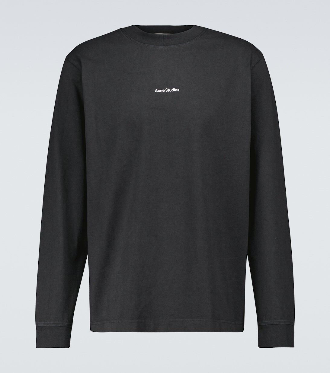 

Хлопковая футболка с длинными рукавами Acne Studios, черный