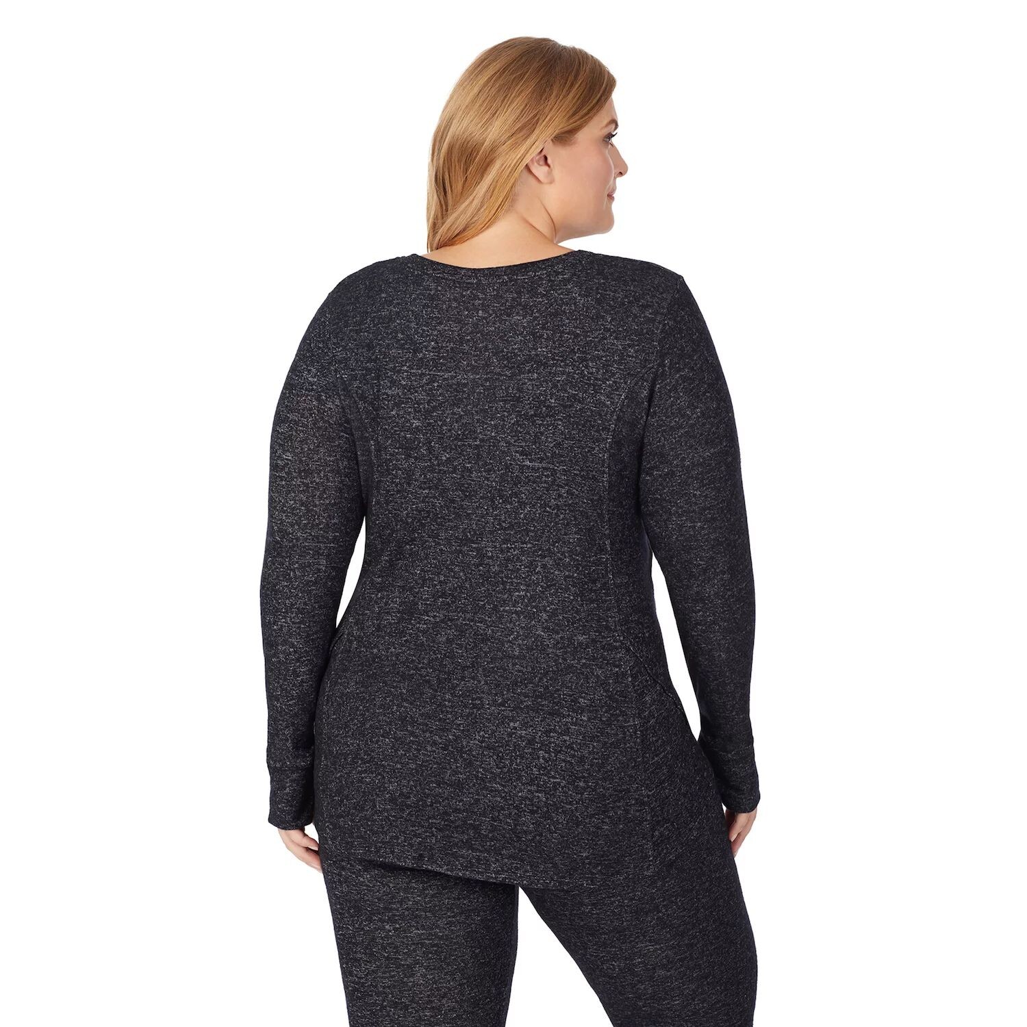 

Мягкий трикотажный топ с круглым вырезом и длинными рукавами Cuddl Duds больших размеров Cuddl Duds