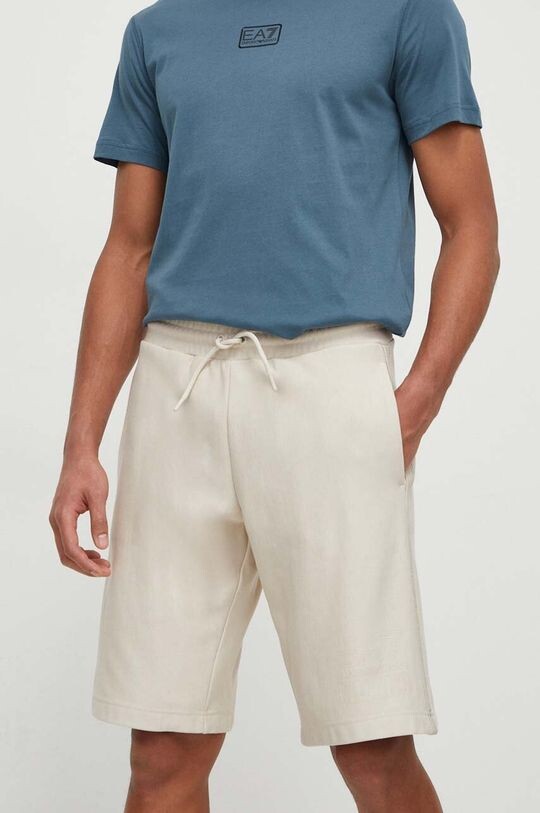 

Хлопковые шорты EA7 Emporio Armani, бежевый
