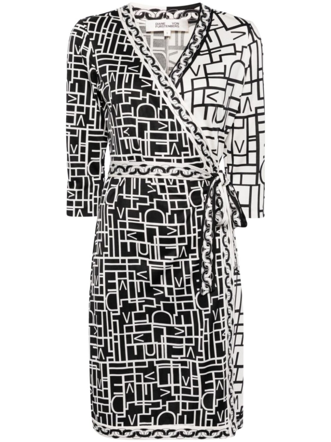 

DVF Diane von Furstenberg платье Hera с геометрическим узором, белый