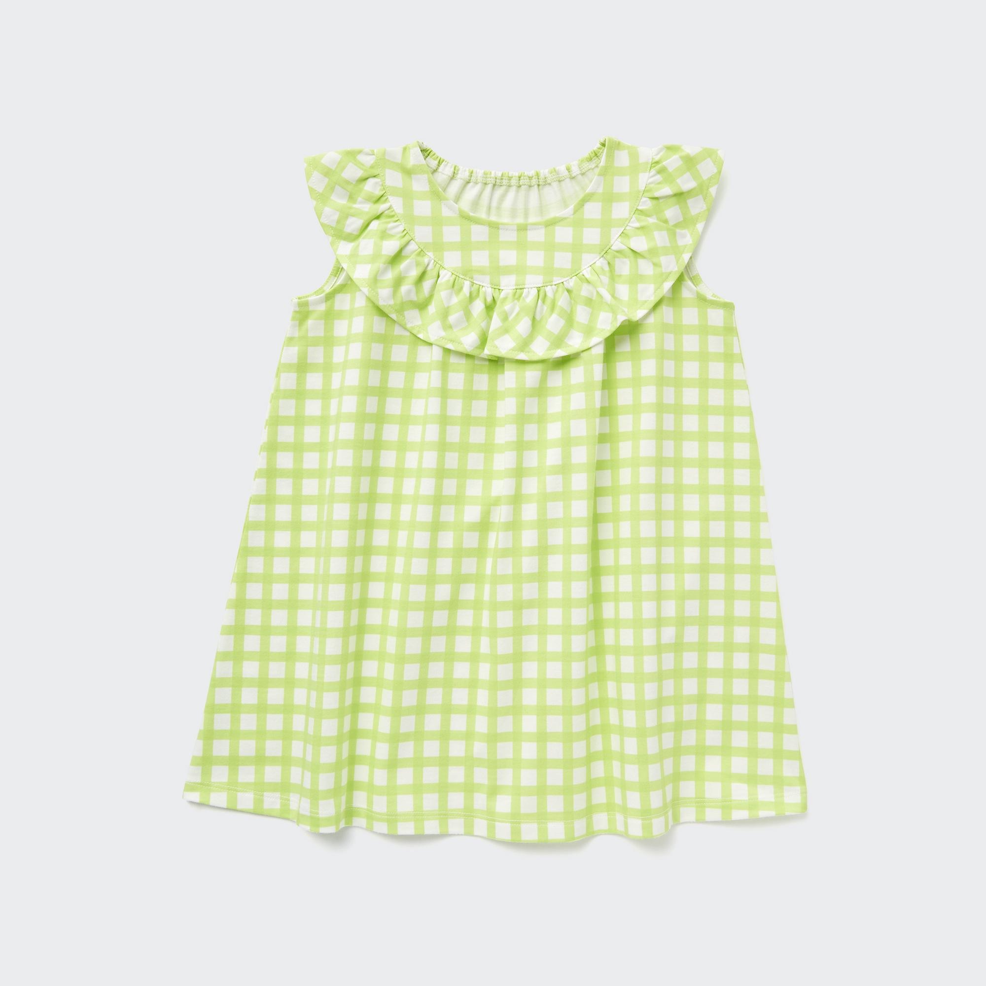 Платье в клетку для малышей Uniqlo, светло-зеленый платье uniqlo в клетку черный