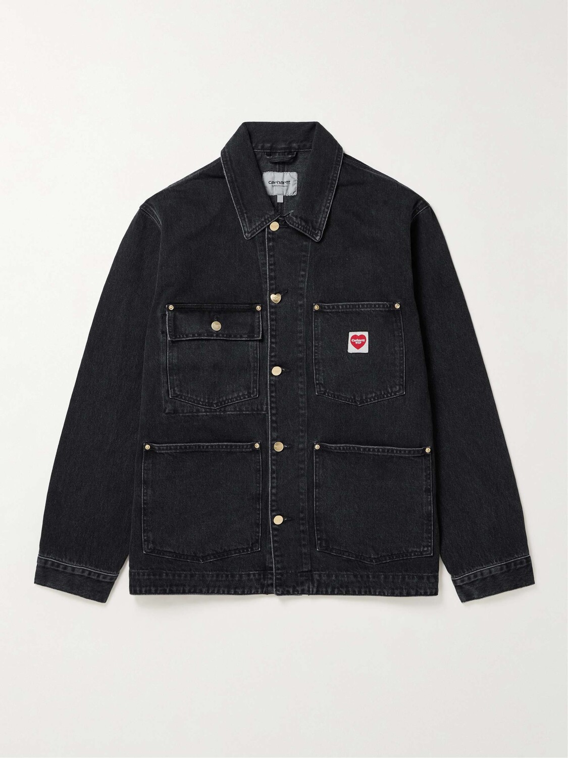 

Джинсовая куртка Nash с эффектом потертости и аппликацией логотипа CARHARTT WIP, черный