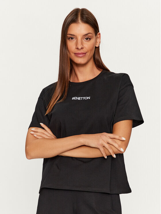 

Пижамная футболка стандартного кроя United Colors Of Benetton, черный
