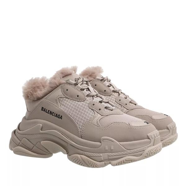 

Кроссовки triple s sneakers fake fur Balenciaga, бежевый