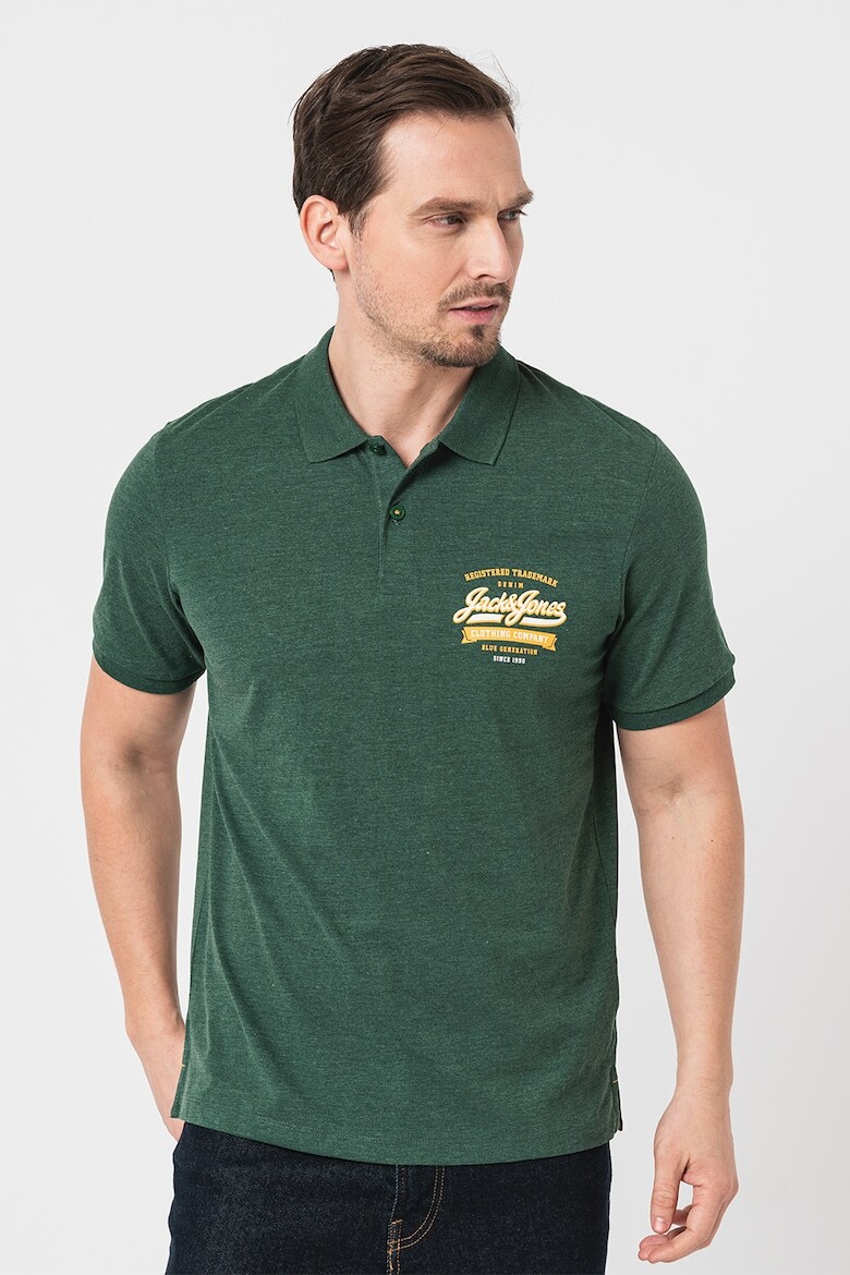 

Футболка с воротником и логотипом Jack & Jones, зеленый