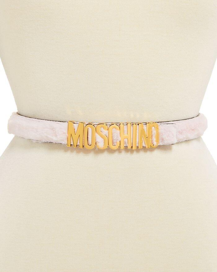 

Женский кожаный ремень с пряжкой-логотипом Moschino