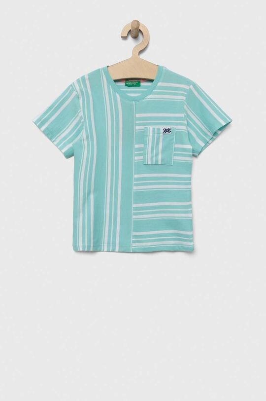 

Детская хлопковая футболка United Colors of Benetton, бирюзовый