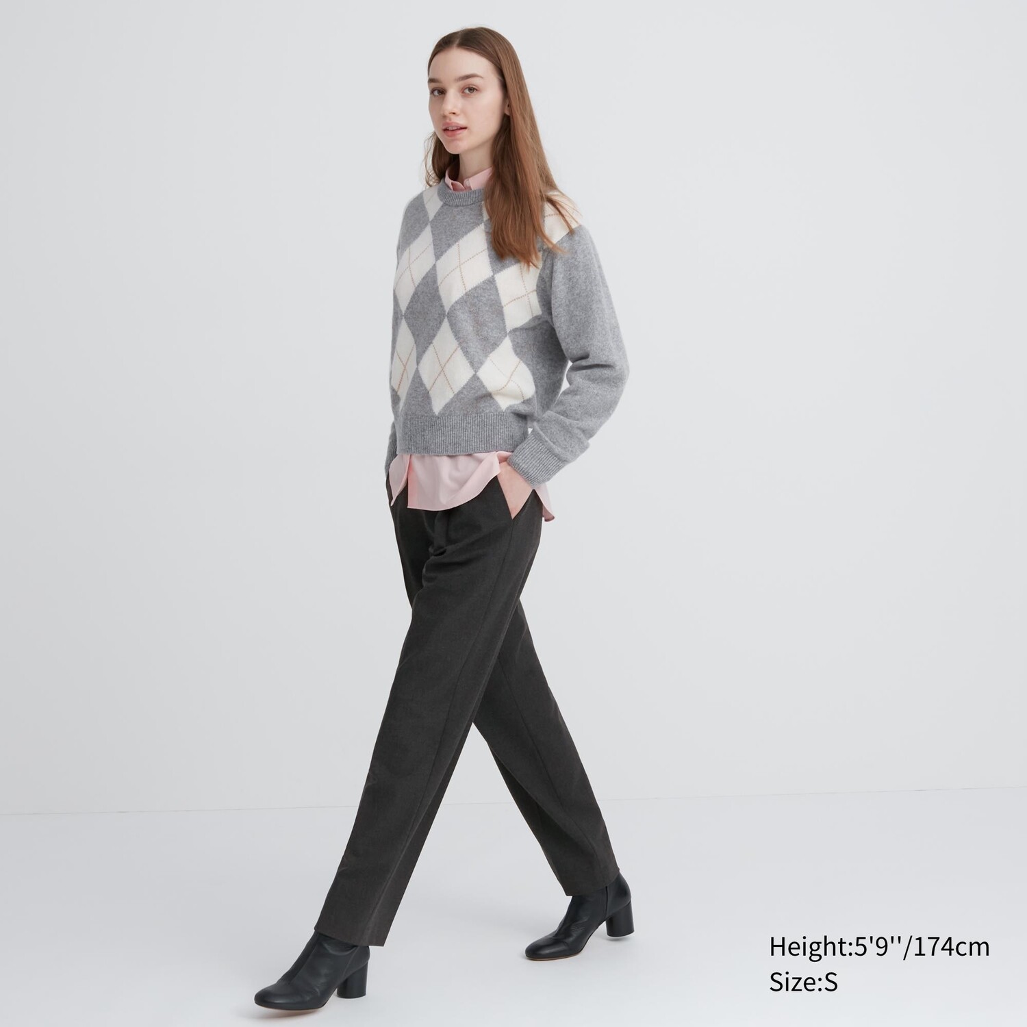 

HEATTECH Брюки со складками (длинные) Uniqlo, темно-серый