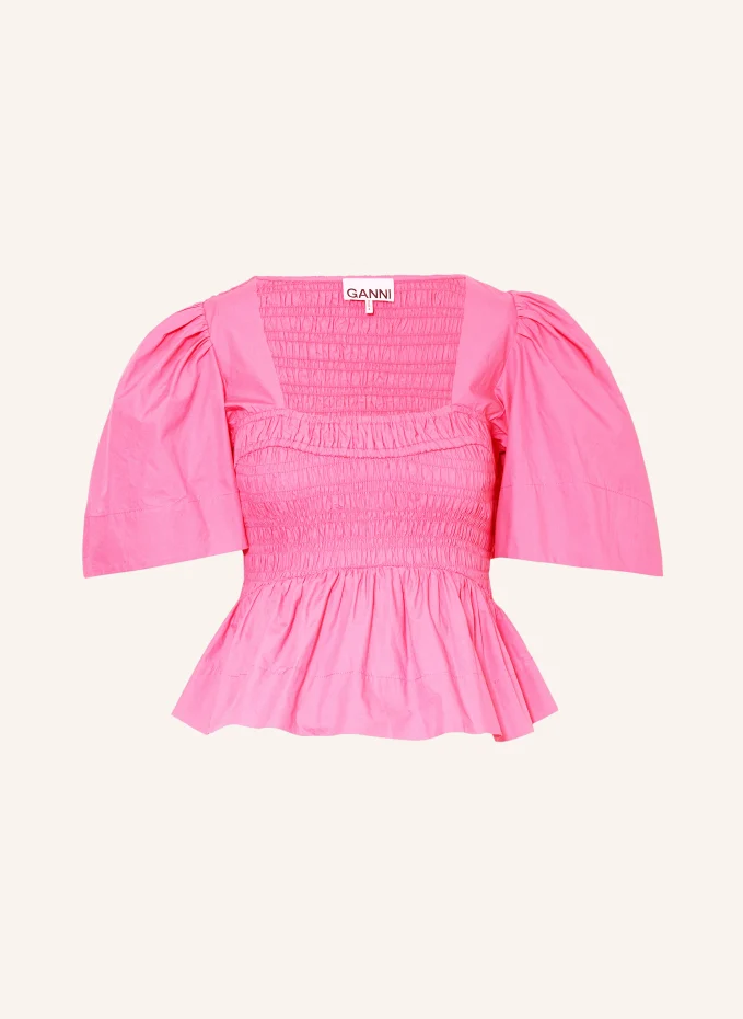 Блузка-рубашка Ganni, розовый рубашка блузка ganni бежевый