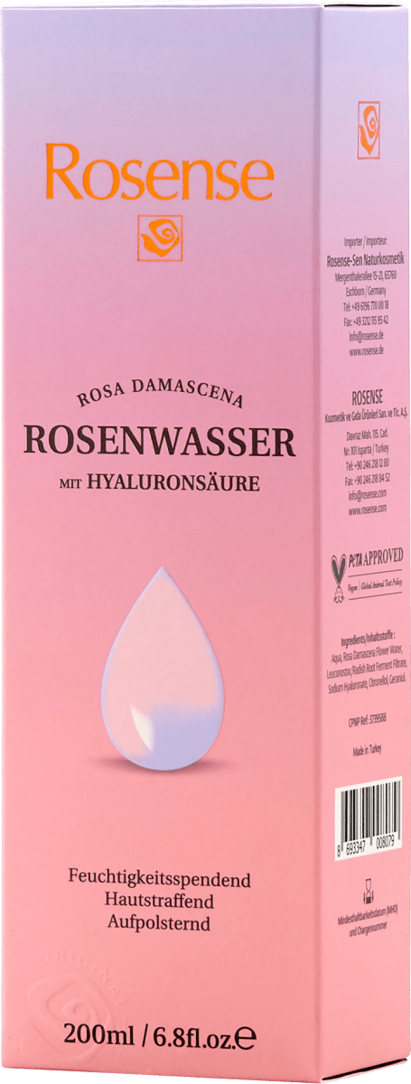Тоник для лица розовая вода с гиалуроновой кислотой 200 мл Rosense