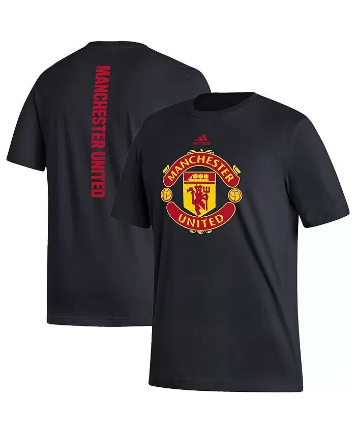 

Мужская черная футболка Manchester United с вертикальной спиной Adidas, черный